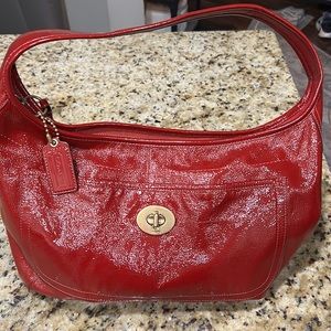 Vintage Coach Red patent leather handbag